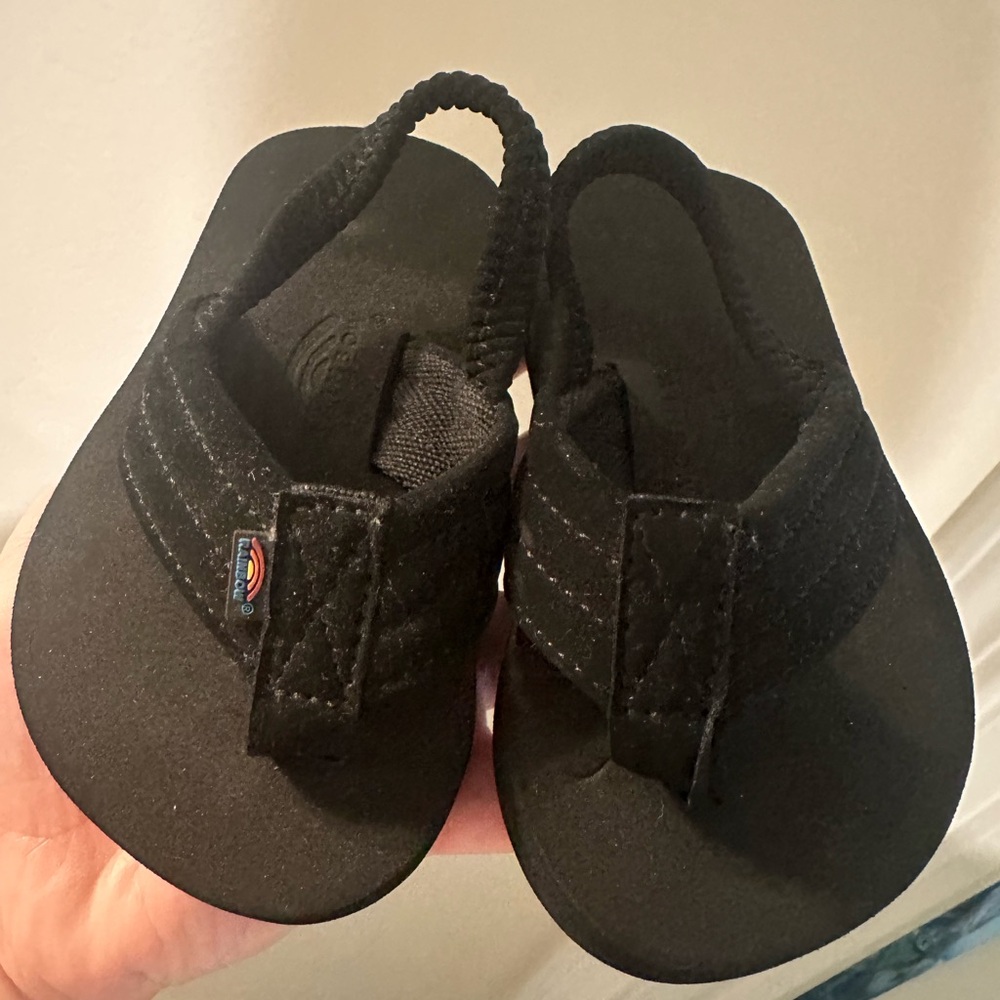 Rainbow Black Flip Flop Sandals Casual